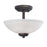 Atlas Lighting Tia 11.75'' Wide 2Lt Semi Flush Mount, Bronze/White