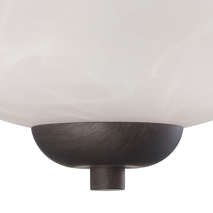 Atlas Lighting Tia 11.75'' Wide 2Lt Semi Flush Mount, Bronze/White