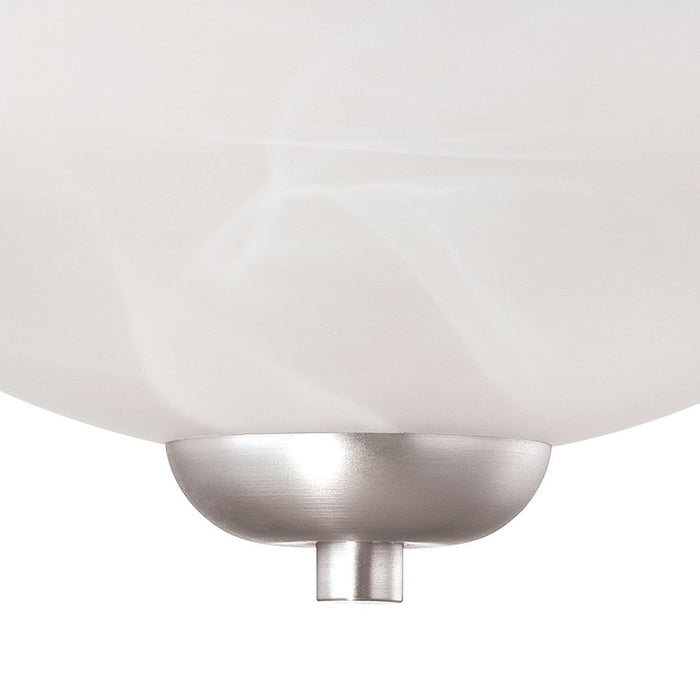 Atlas Lighting Tia 11.75'' Wide 2Lt Semi Flush Mount, Nickel/White