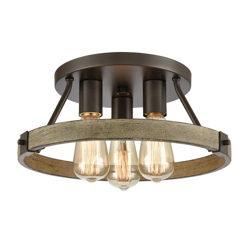 Atlas Lighting Transitions 14'' Wide 3Lt Semi Flush Mount, Bronze