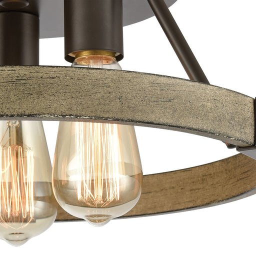 Atlas Lighting Transitions 14'' Wide 3Lt Semi Flush Mount, Bronze