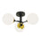Atlas Lighting Triple Play 24.5''W 3Lt Semi Flush, Brass/White