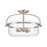 Atlas Lighting Wentworth 17''W 3Lt Semi Flush Mount, Nickel/Clear