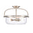 Atlas Lighting Wentworth 17''W 3Lt Semi Flush Mount, Nickel/Clear