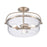 Atlas Lighting Wentworth 17''W 3Lt Semi Flush Mount, Nickel/Clear