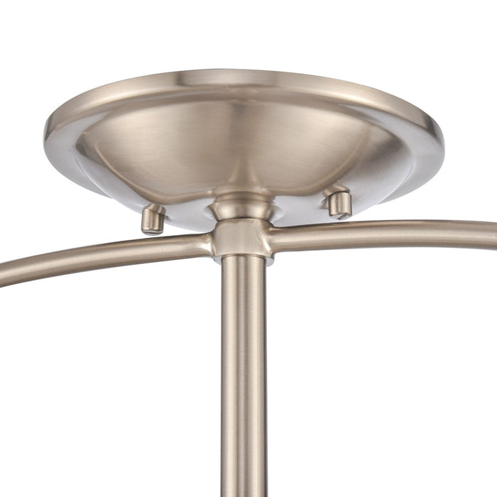 Atlas Lighting Wentworth 17''W 3Lt Semi Flush Mount, Nickel/Clear