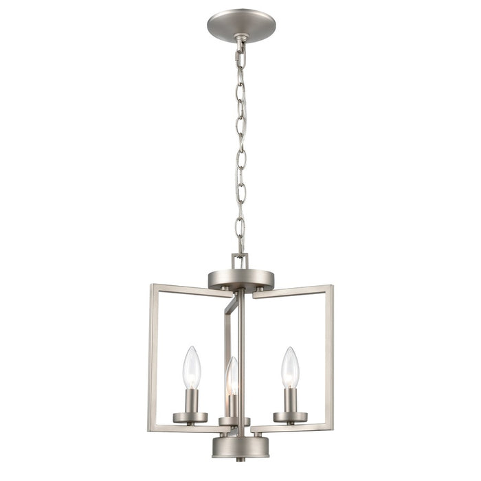 Atlas Lighting West End 14.5'' Wide 3Lt Semi Flush Mount, Nickel