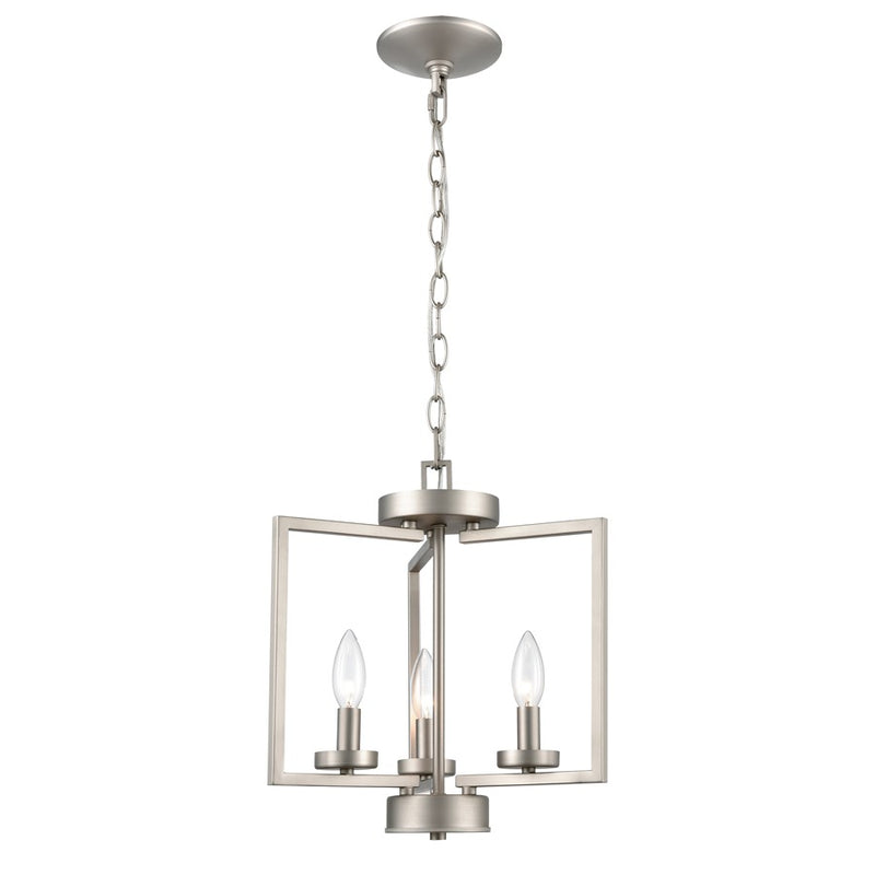 Atlas Lighting West End 14in 3-Light Semi Flush Mount | Brushed Nickel with Clear Glass Shades | Bedroom & Kitchen | Model CL11922-NK