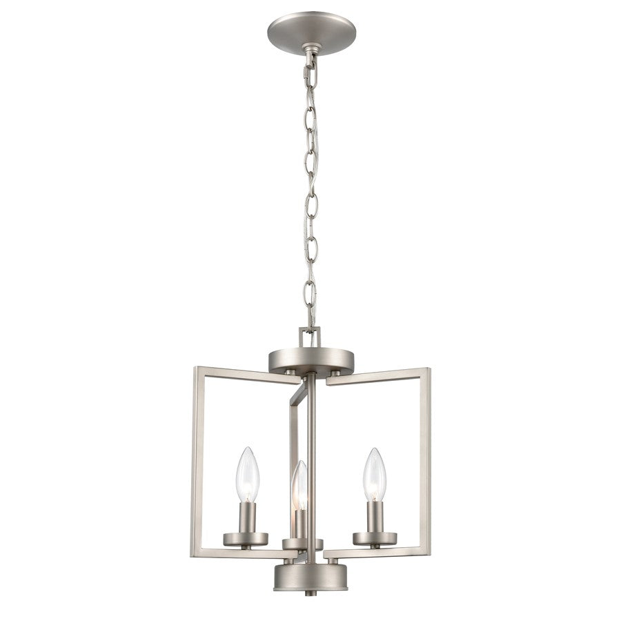 Atlas Lighting West End 14.5'' Wide 3Lt Semi Flush Mount, Nickel