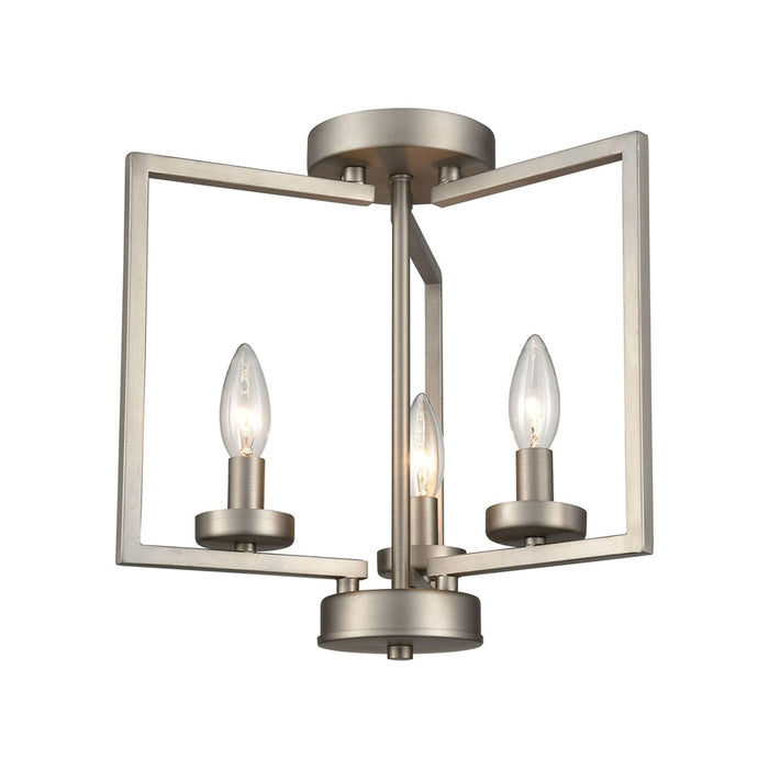 Atlas Lighting West End 14.5'' Wide 3Lt Semi Flush Mount, Nickel