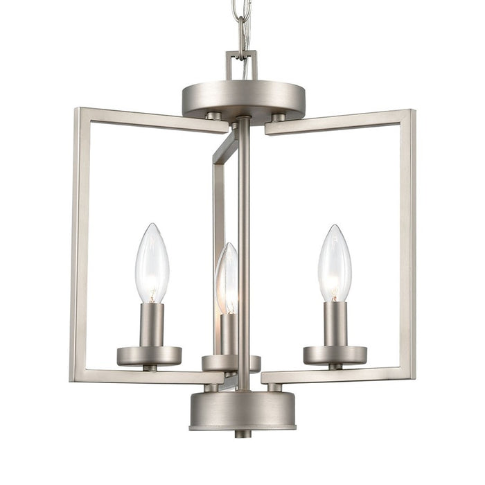 Atlas Lighting West End 14.5'' Wide 3Lt Semi Flush Mount, Nickel