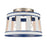Atlas Lighting White Burlap 14''W 2Lt Semi Flush, Ocean Blue/White