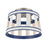 Atlas Lighting White Burlap 14''W 2Lt Semi Flush, Ocean Blue/White