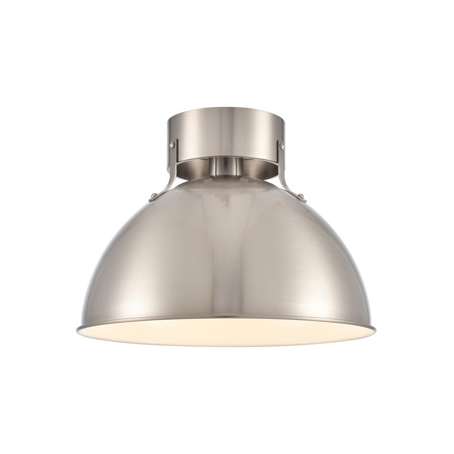 Atlas Lighting Zayne 12''W 1Lt Semi Flush, Brushed Nickel/Silver