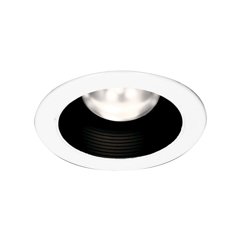 Atlas Lighting 5in 1-Light Recessed Trim | Modern Black and White Metal | Ceiling Living Room & Bedroom | 4.75 x 4.75 x 4.75 in | Model CL11951-WH