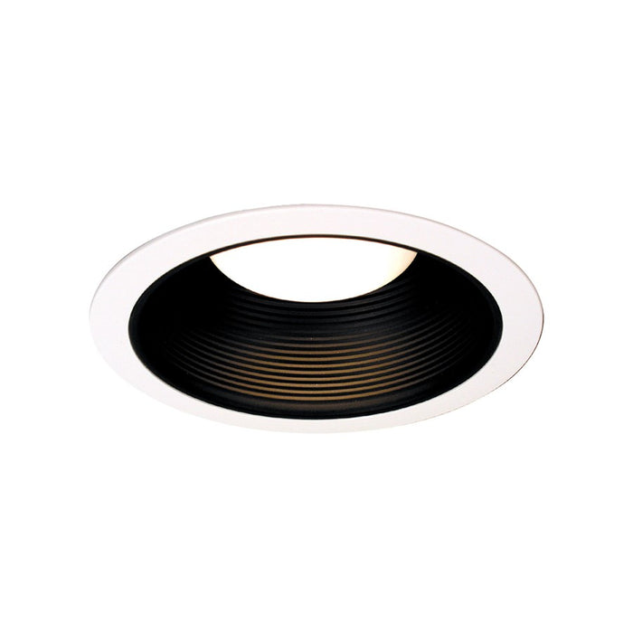 Atlas Lighting 7''W 1Lt Recessed Trim, White/Black Stepped Baffle
