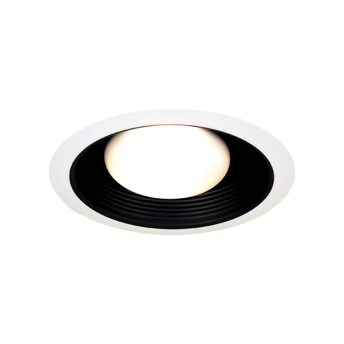 Atlas Lighting 7'' Wide 1Lt Recessed Trim, White/Black Baffle