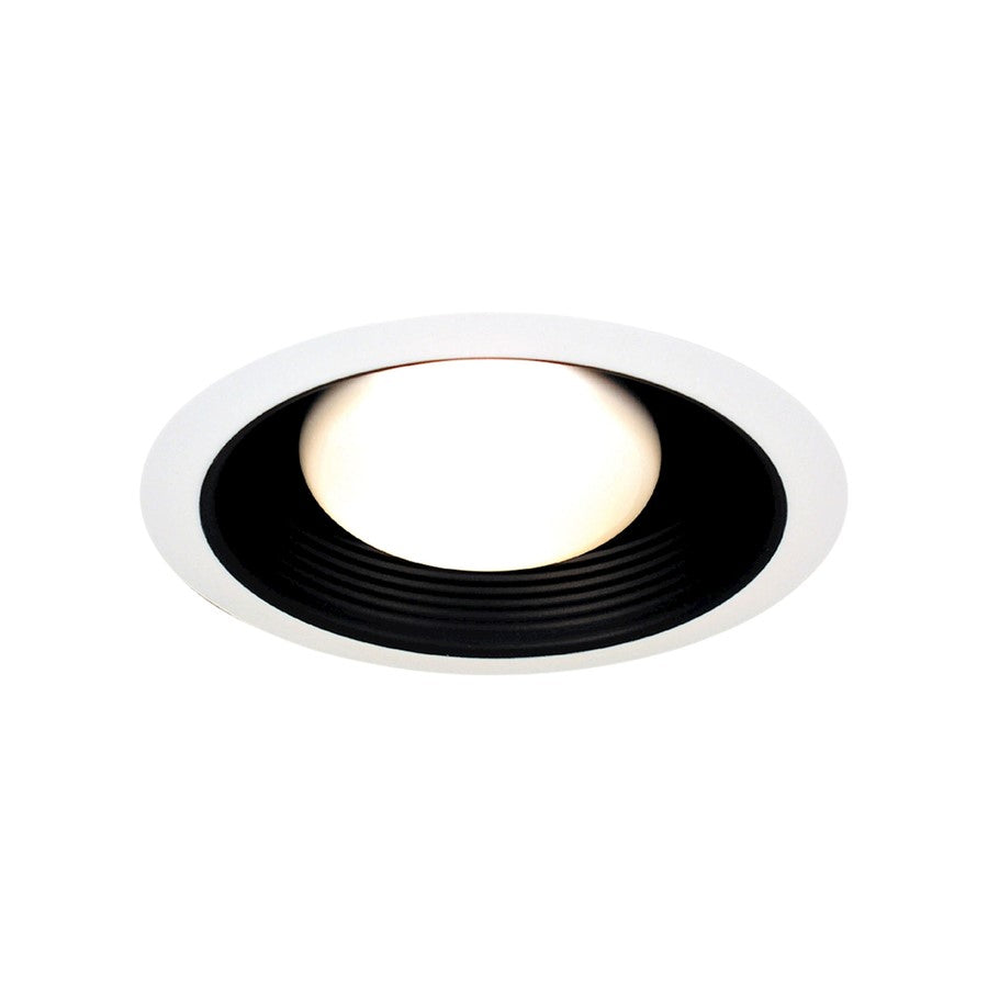 Atlas Lighting 7'' Wide 1Lt Recessed Trim, White/Black Baffle