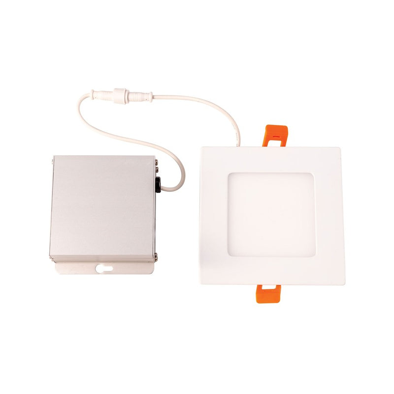 Atlas Lighting Mercury 5in 1-Light LED Square Recessed Light | Modern Contemporary White Metal | Kitchen & Hallway Ceiling | Model CL11967-WH