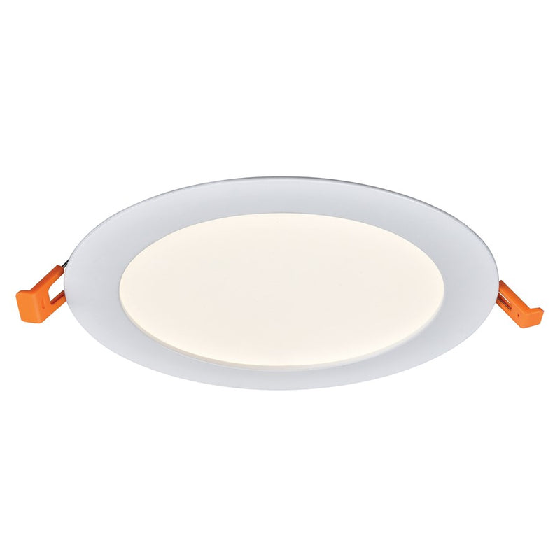 Atlas Lighting Mercury 7in 1-Light LED Round Recessed Light | Modern White Metal | Kitchen & Hallway Ceiling | 1200 Lumens, 3000K | Model CL11971-WH