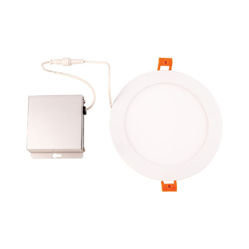 Atlas Lighting Mercury 7in 1-Light LED Round Recessed Light | Modern White Metal | Kitchen & Hallway Ceiling | 1200 Lumens, 3000K | Model CL11971-WH