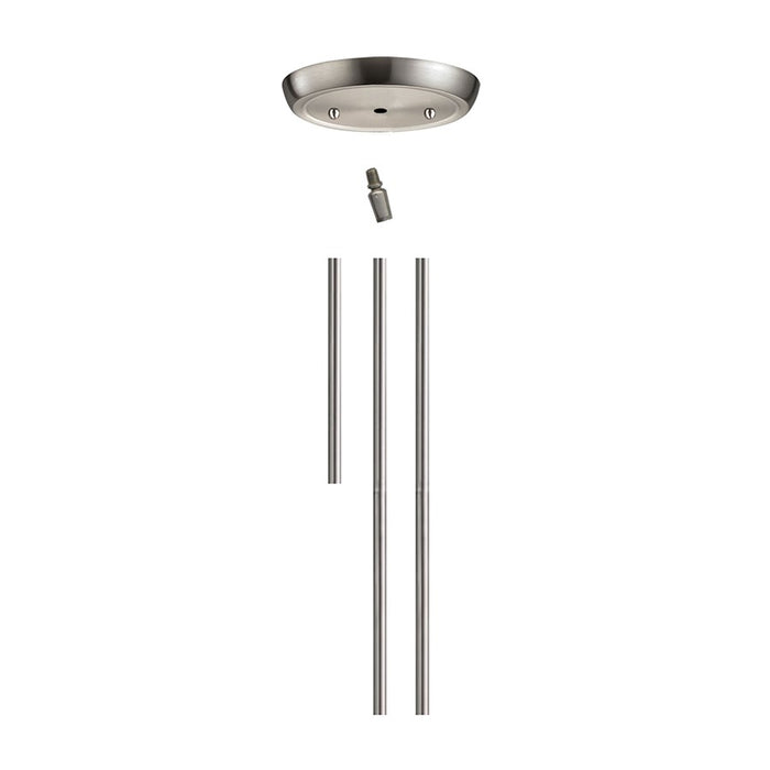Atlas Lighting Rod Kit 1x6" 2x12" Extensions, Satin Nickel