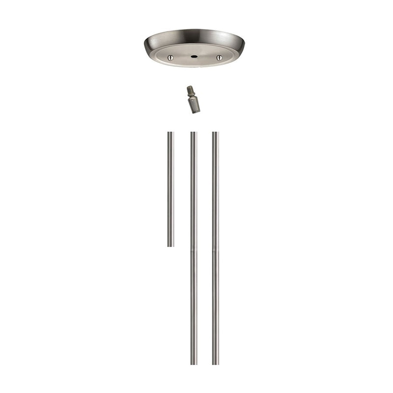 Atlas Lighting Pendant Rod Kit 12in Extension Set | Transitional Satin Nickel Metal | Kitchen Island & Dining Room Pendant | 1x6in | Model CL11973-NK