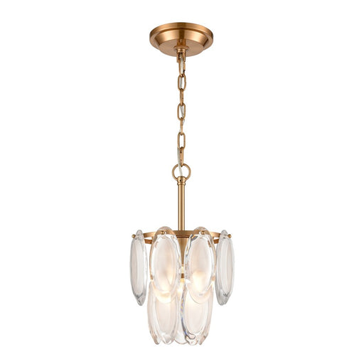 Atlas Lighting Curiosity 9in 1-Light Pendant | Modern Aged Brass and White Glass | Dining Room & Kitchen Island | 9 x 9 x 15 in | Model CL11995-BS