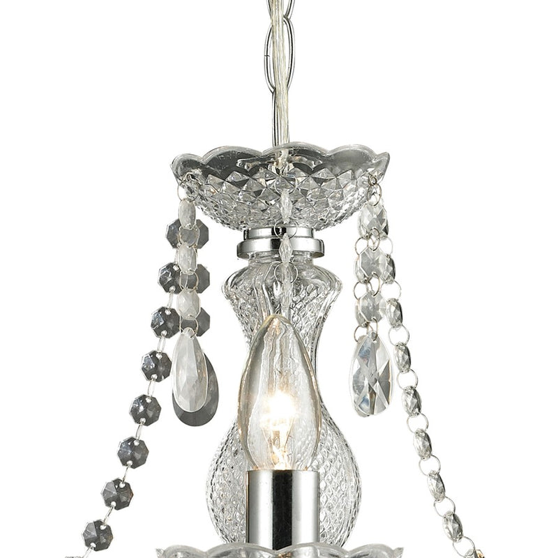 Atlas Lighting Theatre 16in 3-Light Chandelier | Traditional Chrome and Clear Crystal | Dining Room & Living Room | 16 x 16 x 17 in | Model CL12021-CL