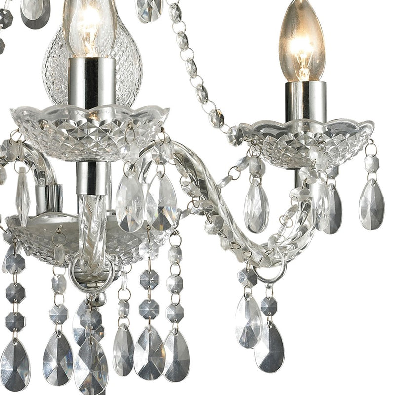 Atlas Lighting Theatre 16in 3-Light Chandelier | Traditional Chrome and Clear Crystal | Dining Room & Living Room | 16 x 16 x 17 in | Model CL12021-CL