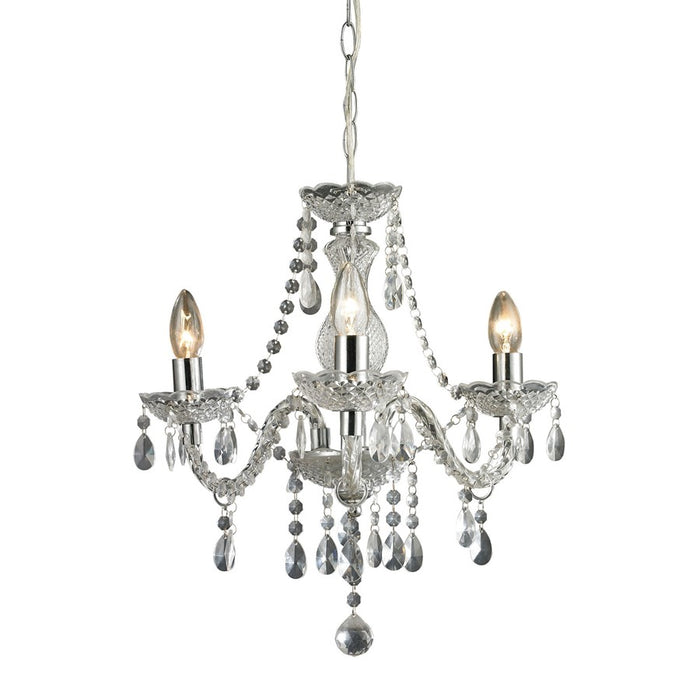 Atlas Lighting Theatre 16'' Wide 3Lt Chandelier, Clear
