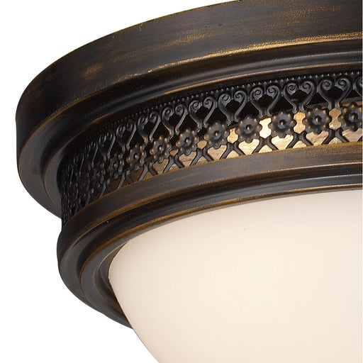 Atlas Lighting Georgia 13'' Wide 2Lt Flush Mount, Deep Rust/White