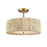 Atlas Lighting Abaca 16.75''W 3Lt Semi Flush Mount, Brass/Natural