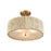 Atlas Lighting Abaca 16.75''W 3Lt Semi Flush Mount, Brass/Natural