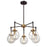 Atlas Lighting Boudreaux 23'' Wide 5Lt Chandelier, Black/Gold/Clear