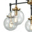 Atlas Lighting Boudreaux 23'' Wide 5Lt Chandelier, Black/Gold/Clear