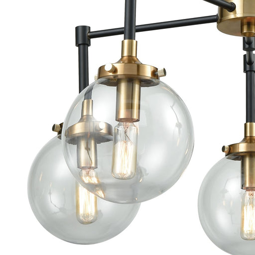 Atlas Lighting Boudreaux 23'' Wide 5Lt Chandelier, Black/Gold/Clear