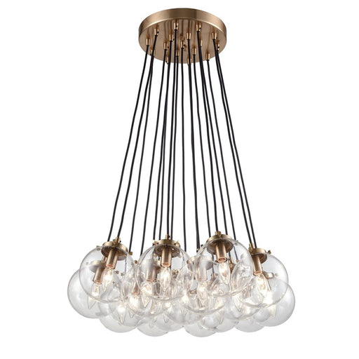Atlas Lighting Boudreaux 29''W 17Lt Chandelier, Black/Gold/Clear