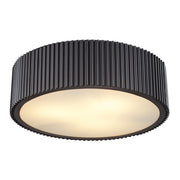 Atlas Lighting Brendon 17in 3-Light Flush Mount | Modern Oil Rubbed Bronze and White Glass | Bedroom & Living Room | 17 x 17 x 5 in | Model CL12086-BZ