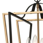Atlas Lighting Bridgette 16in 4-Light Chandelier | Modern Matte Black and Satin Brass | Dining Room & Living Room | 16 x 16 x 17 in | Model CL12088-BK