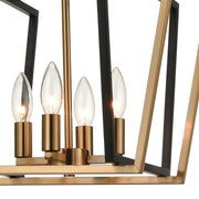 Atlas Lighting Bridgette 16in 4-Light Chandelier | Modern Matte Black and Satin Brass | Dining Room & Living Room | 16 x 16 x 17 in | Model CL12088-BK