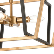 Atlas Lighting Bridgette 16in 4-Light Semi-Flush Mount | Modern Matte Black and Satin Brass | Bedroom & Living Room | Model CL12089-BK