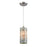 Atlas Lighting Capri 5'' Wide 1Lt Pendant, Satin Nickel/Gray