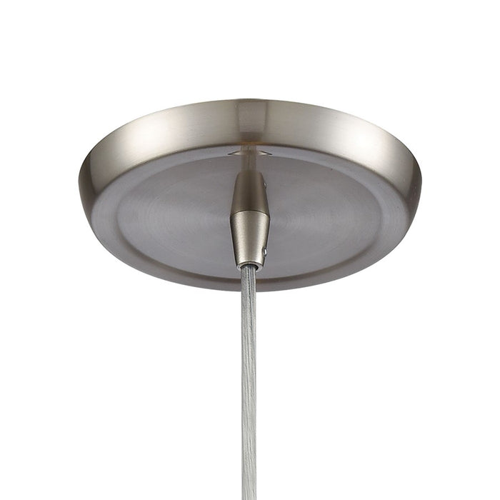 Atlas Lighting Capri 5'' Wide 1Lt Pendant, Satin Nickel/Gray