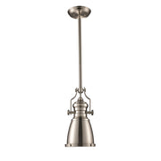 Atlas Lighting Chadwick 7in 1-Light Mini Pendant | Transitional Satin Nickel and Nickel Metal | Kitchen Island & Dining Room | Model CL12121-NK
