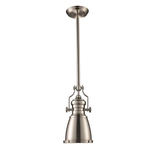 Atlas Lighting Chadwick 7in 1-Light Mini Pendant | Transitional Satin Nickel and Nickel Metal | Kitchen Island & Dining Room | Model CL12121-NK