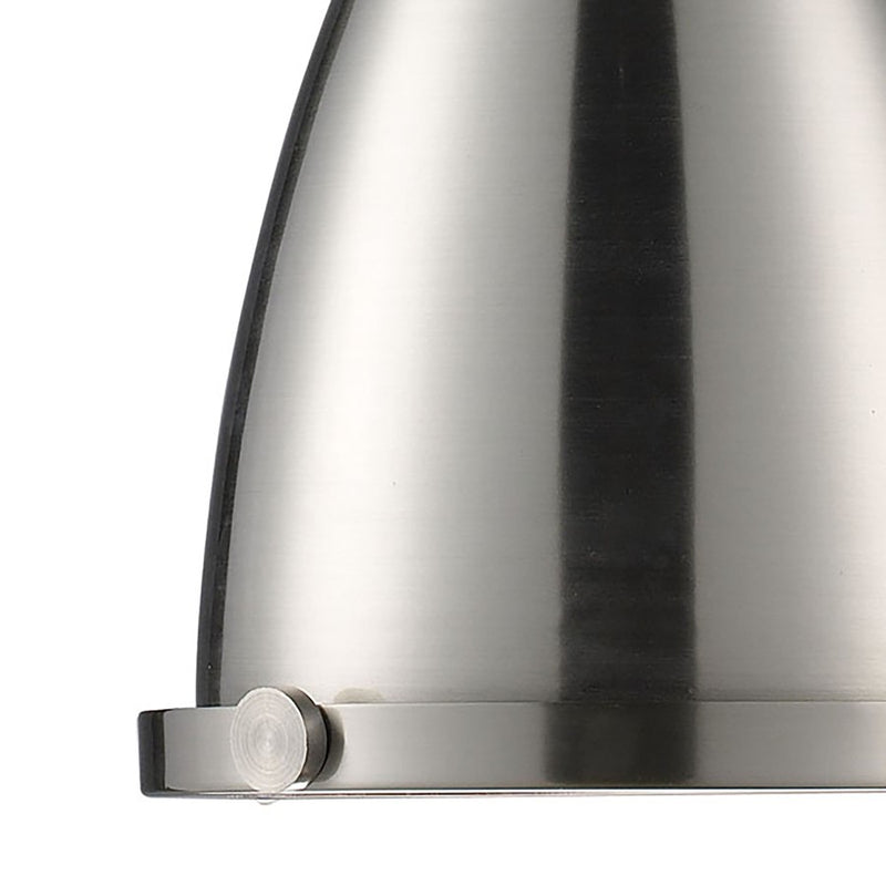 Atlas Lighting Chadwick 7in 1-Light Mini Pendant | Transitional Satin Nickel and Nickel Metal | Kitchen Island & Dining Room | Model CL12121-NK
