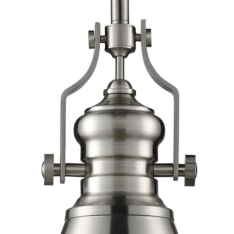 Atlas Lighting Chadwick 7in 1-Light Mini Pendant | Transitional Satin Nickel and Nickel Metal | Kitchen Island & Dining Room | Model CL12121-NK