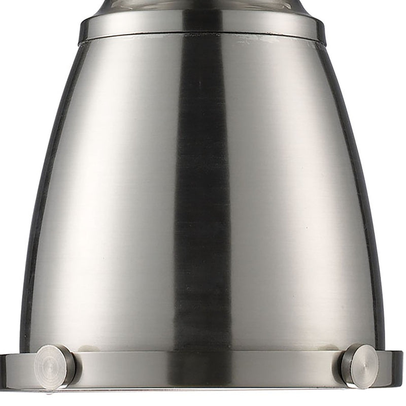Atlas Lighting Chadwick 7in 1-Light Mini Pendant | Transitional Satin Nickel and Nickel Metal | Kitchen Island & Dining Room | Model CL12121-NK