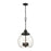 Atlas Lighting Chandra 13'' Wide 4Lt Pendant, Matte Black/Clear